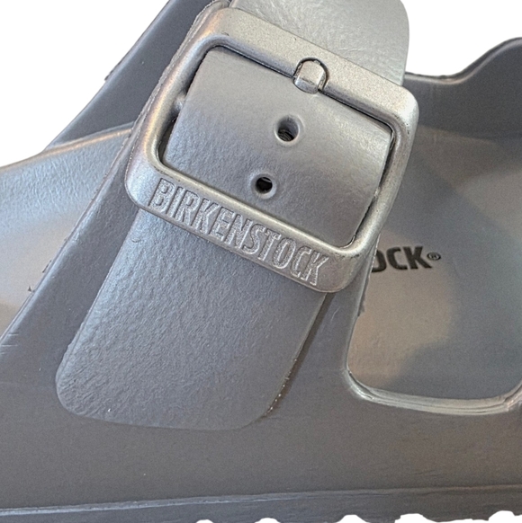 Birkenstock Metallic Silver Arizona Essentials EVA Shoes Size 8 NWOT - Picture 8 of 9